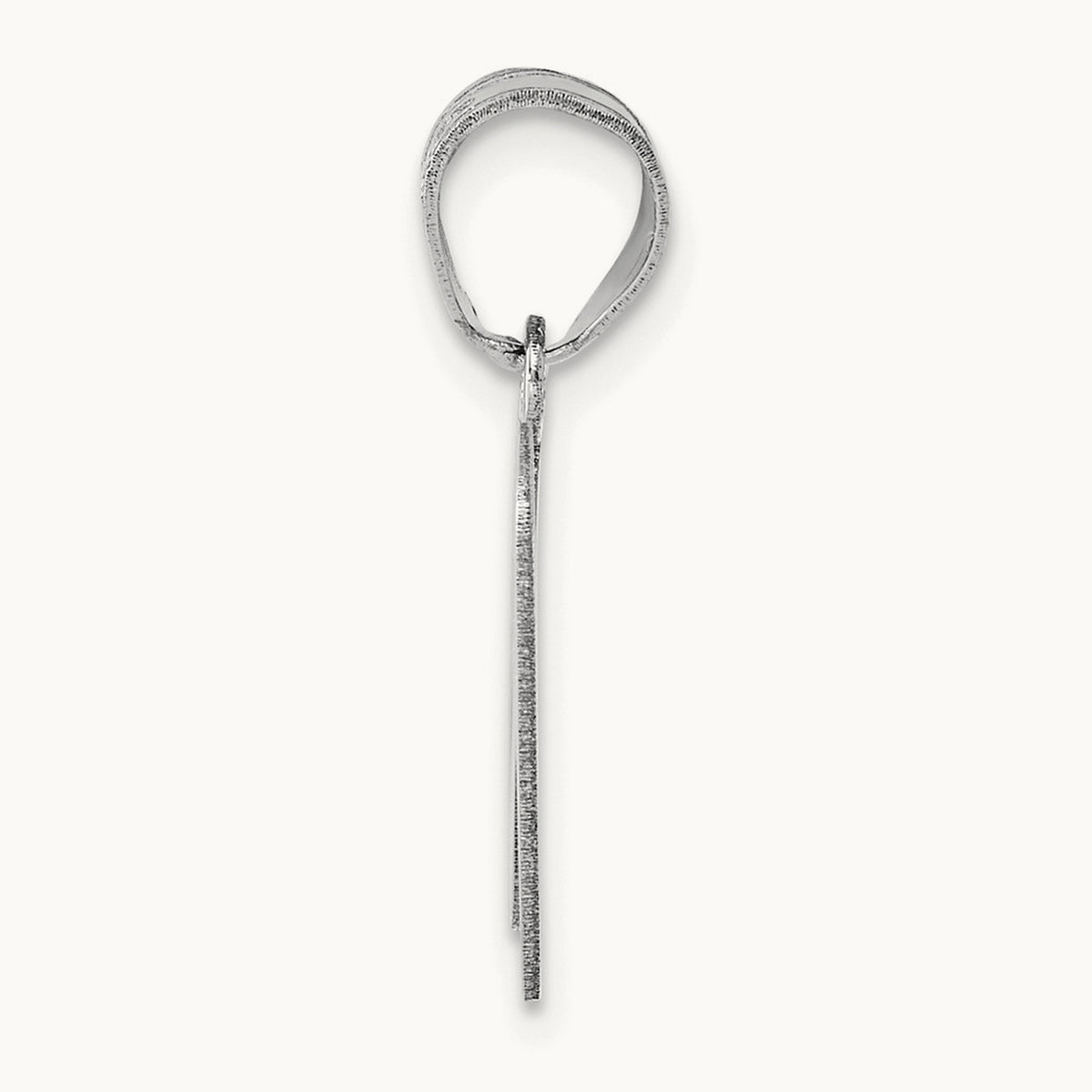 Polished Script Initial Pendant — 14K White Gold, W