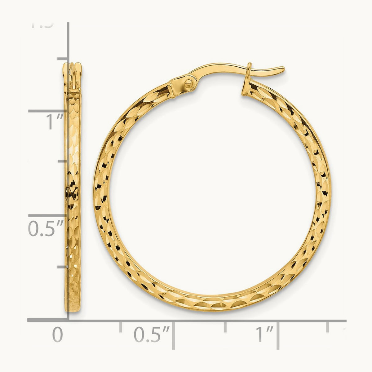 Diamond-cut Hoop Earrings — 28mm