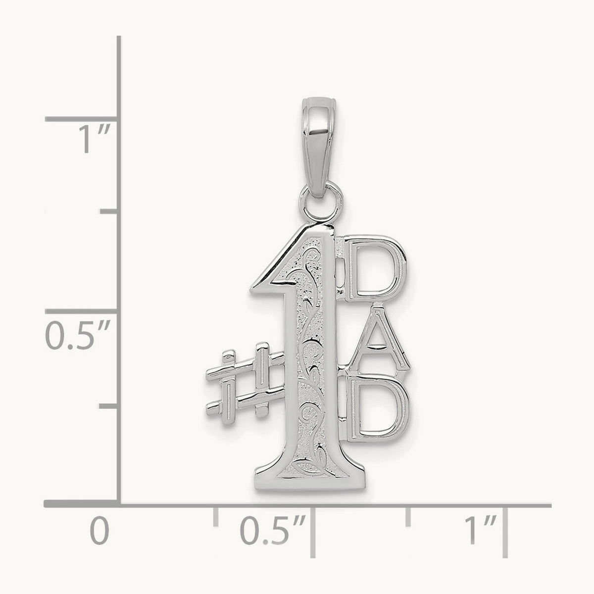 #1 DAD Charm — 14K White Gold, 24.6mm