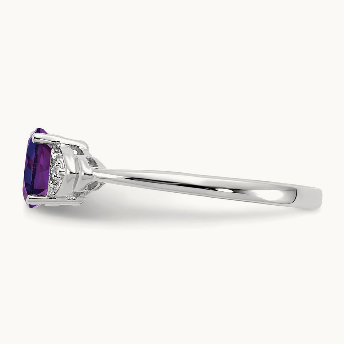 Amethyst and Diamond Ring, 14K White Gold
