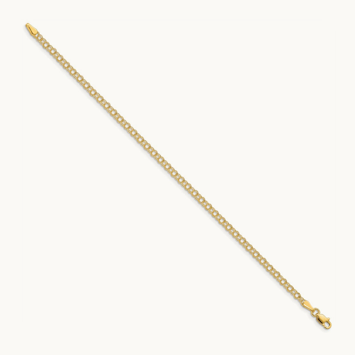 Solid Double Link Charm Bracelet — photo set