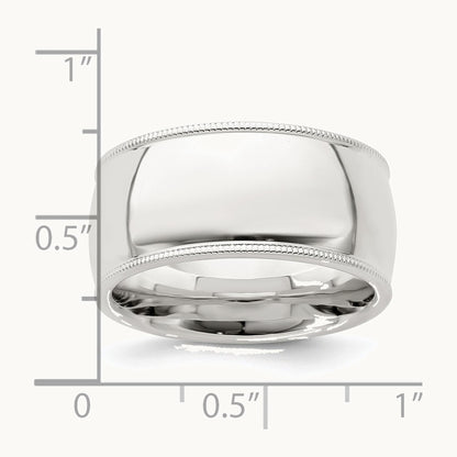 Comfort Fit Half Round Milgrain Band — photo set