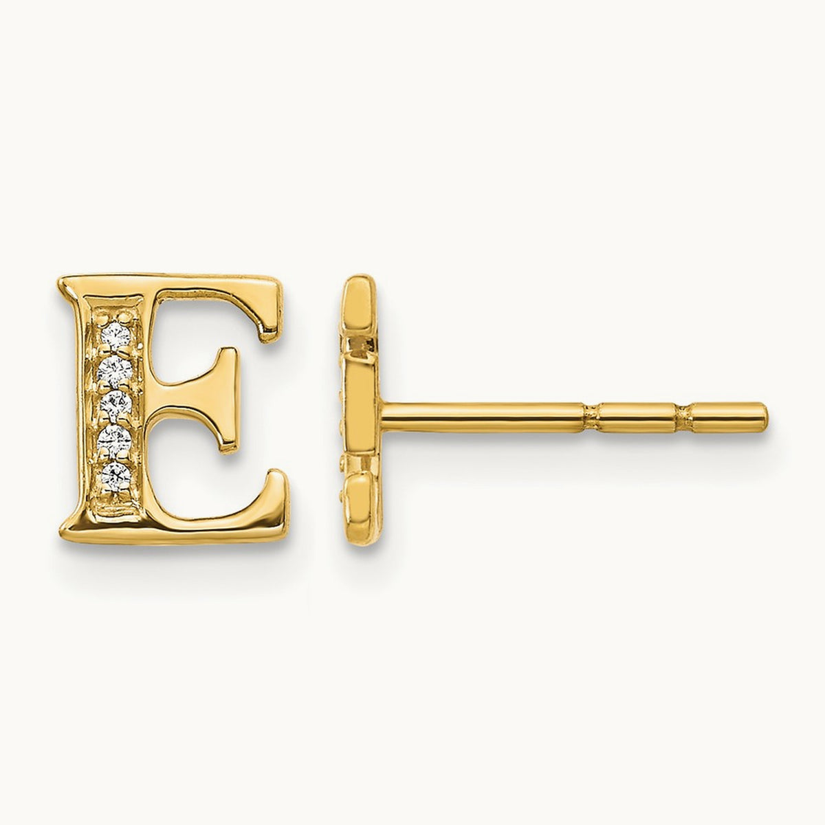 Diamond Earrings — 14K Yellow Gold, 8mm, E