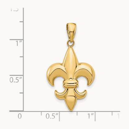Medium Fleur-De-Lis Pendant, 14K