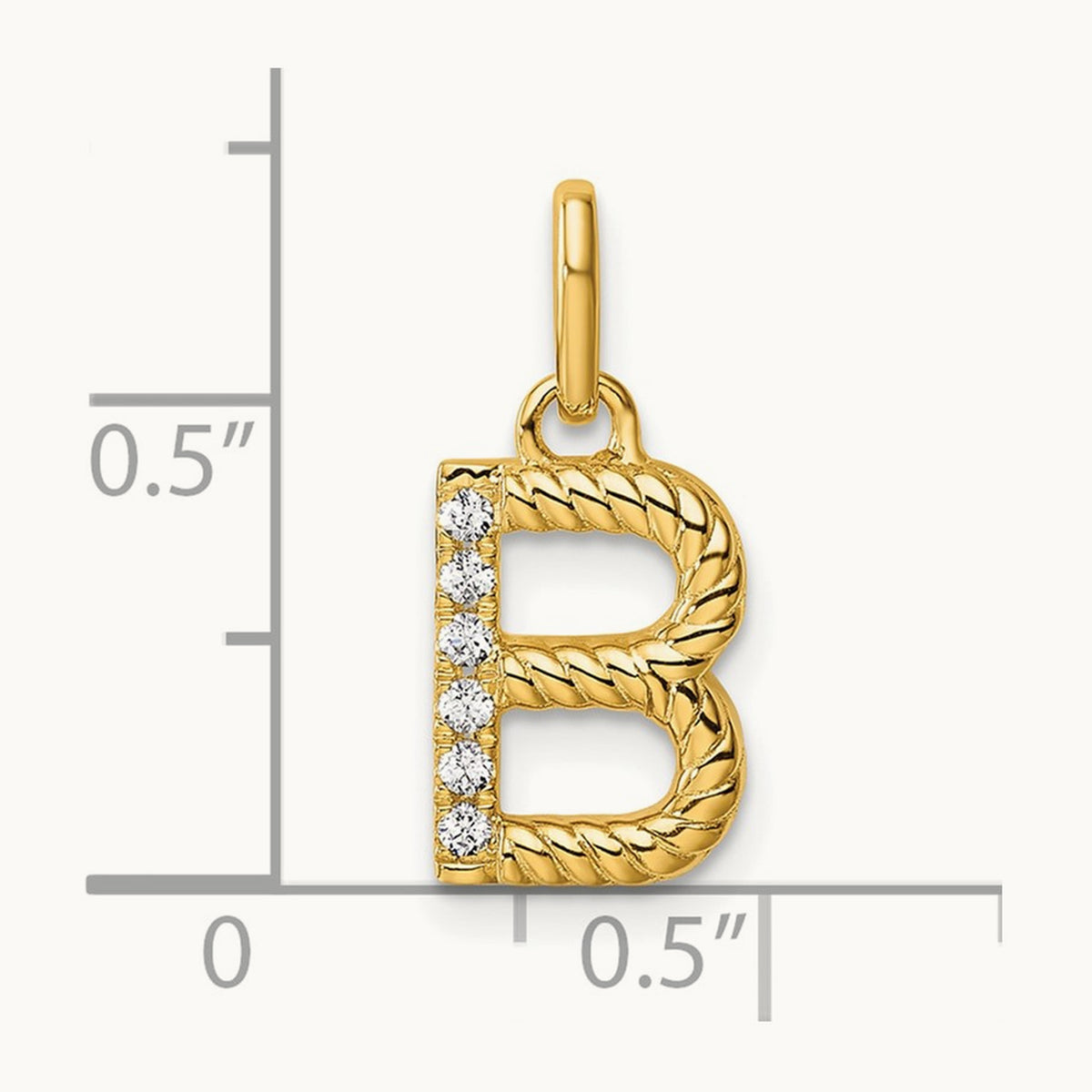 Twisted with Diamond Charm — 14K Yellow Gold, B