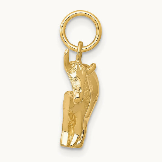 Steer Pendant, 14K