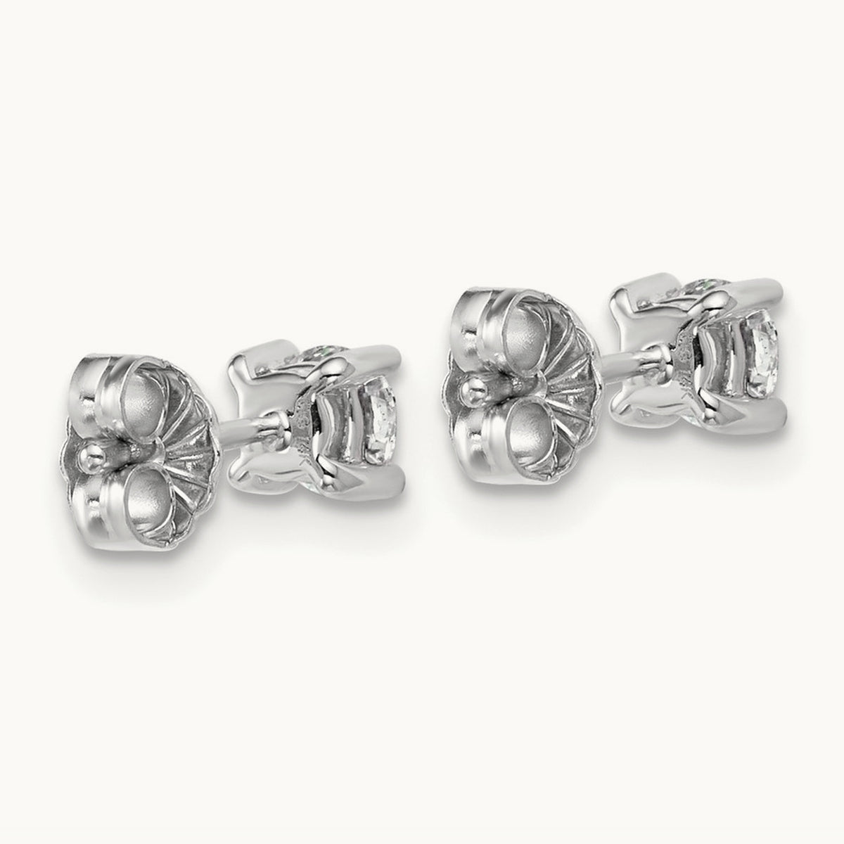 Round Heavyweight Stud Earrings, 0.10-7.00 ct tw Lab-Grown Diamond — 1/2 ct, 18K White Gold