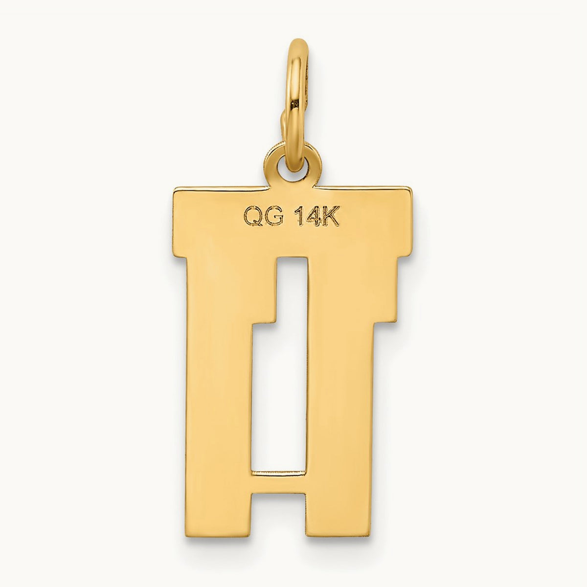 Small Satin Number 11 Charm — 14K Yellow Gold