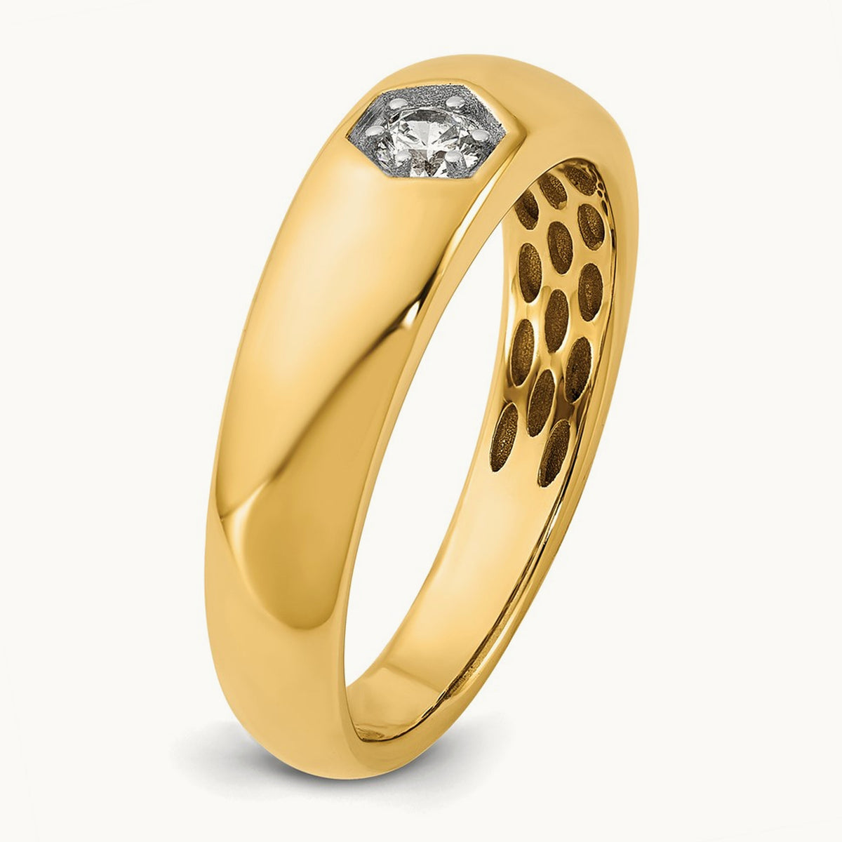 Setting: IB Goodman Men's Polished Diamond Ring Mounting, 14K Gold — 14K Yellow Gold