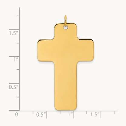 Polished Cross Charm, 14K