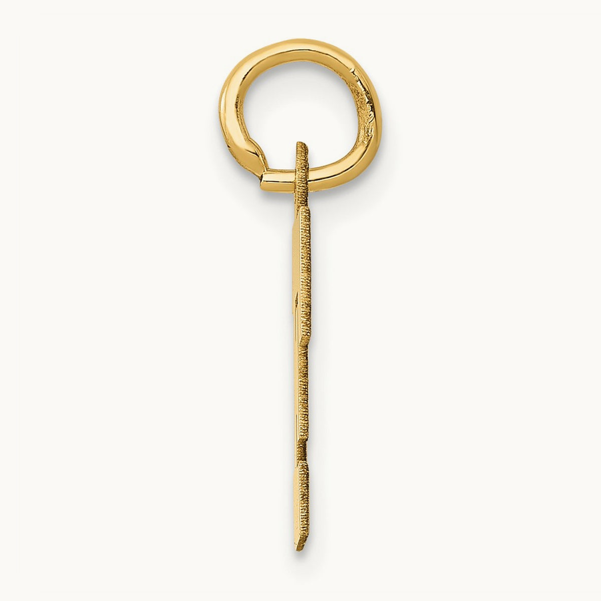 Small Block Initial Charm — 14K Yellow Gold, F