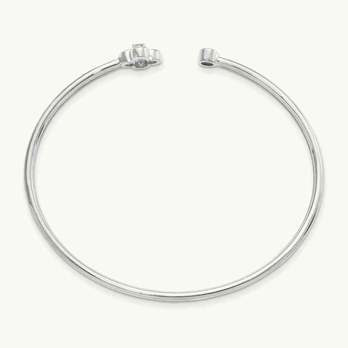 Floral Flexible Bangle, 0.15 ct tw Lab-Grown Diamond — 14K White Gold