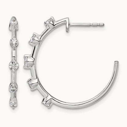 C-Hoop Post Earrings, 0.50 ct tw Lab-Grown Diamond