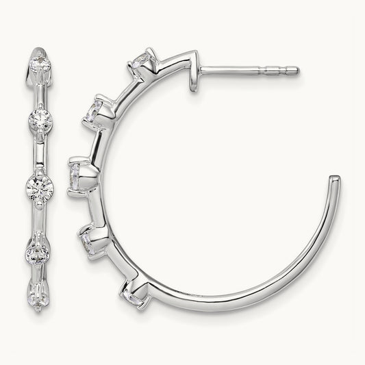 C-Hoop Post Earrings, 0.50 ct tw Lab-Grown Diamond