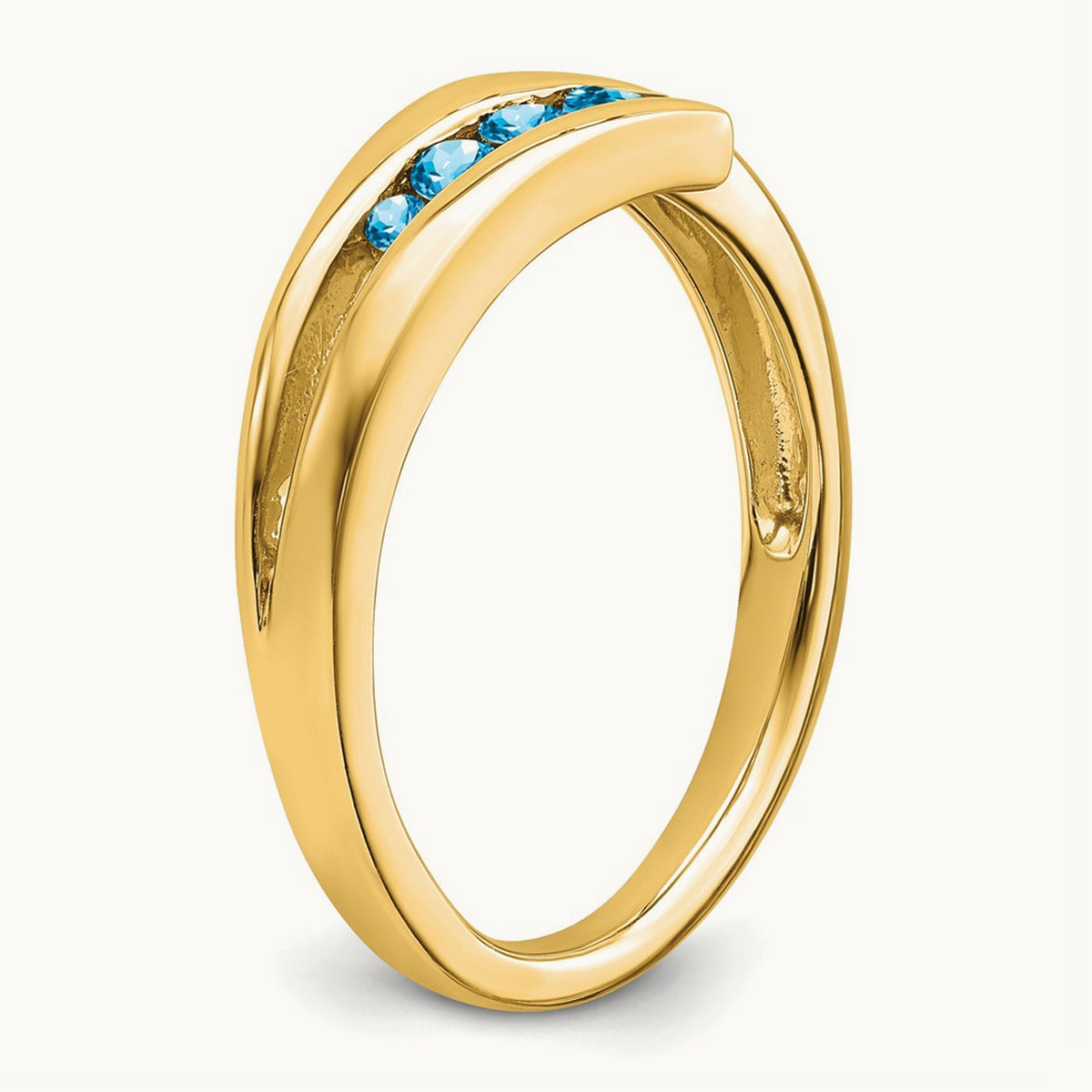 Blue Topaz 4-stone Ring — 14K Yellow Gold, 7