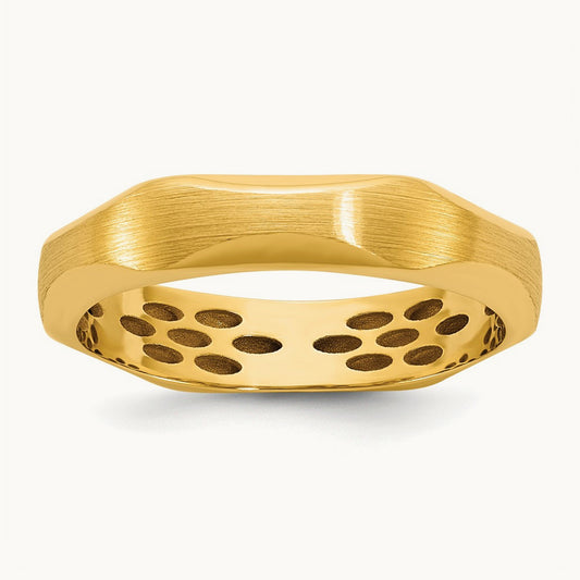 IB Goodman Men's Satin Ring, 4.7mm — 14K Yellow Gold
