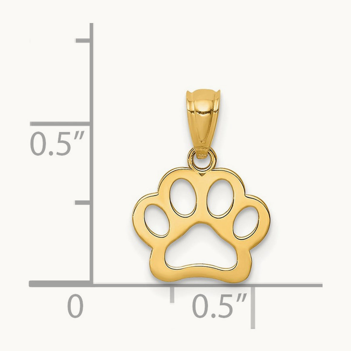 Paw Print Pendant, 14K