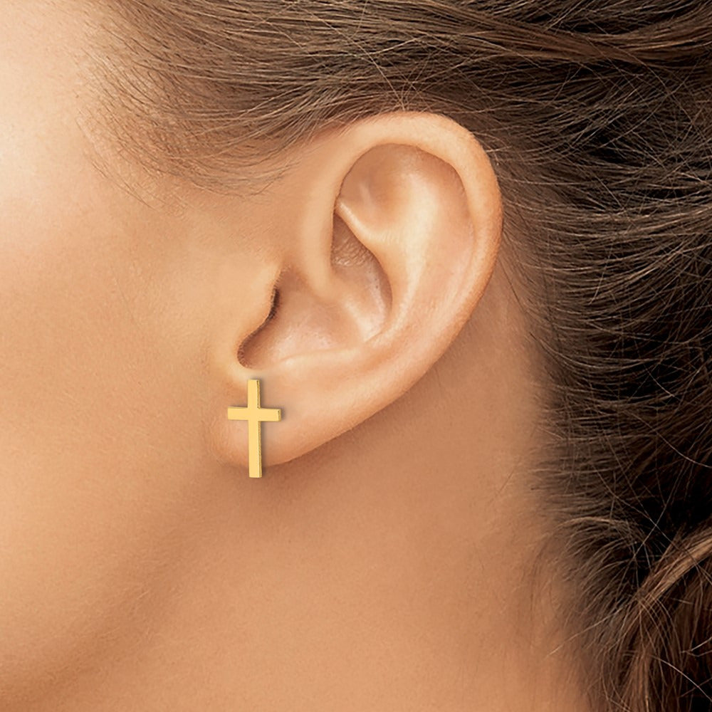 Polished Cross Earrings — 15.05mm