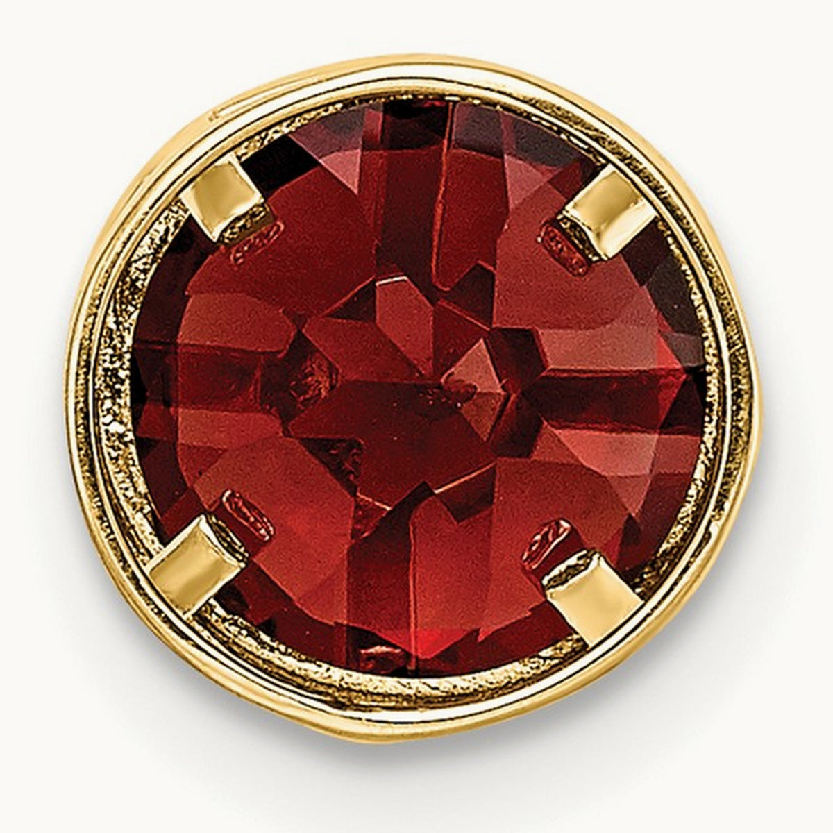 Garnet bezel pendant — 7mm