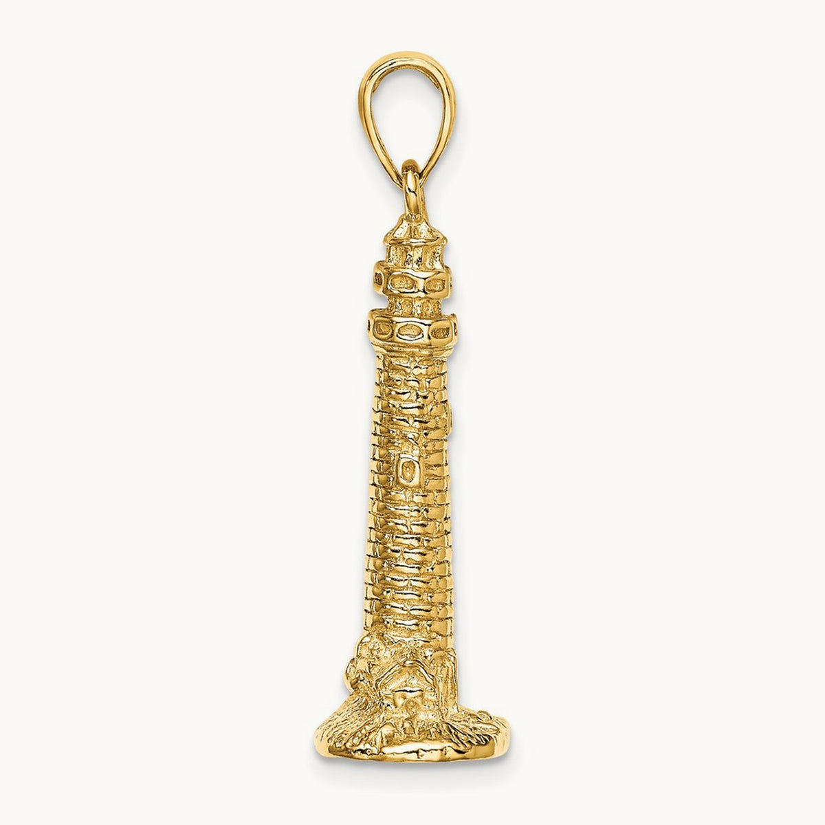 3D Cape May Lighthouse Charm, 14K