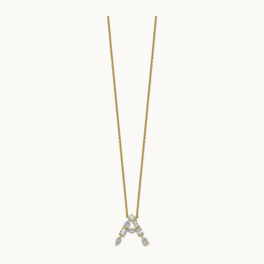 Initial A Necklace, 1.25 ct tw Lab-Grown Diamond