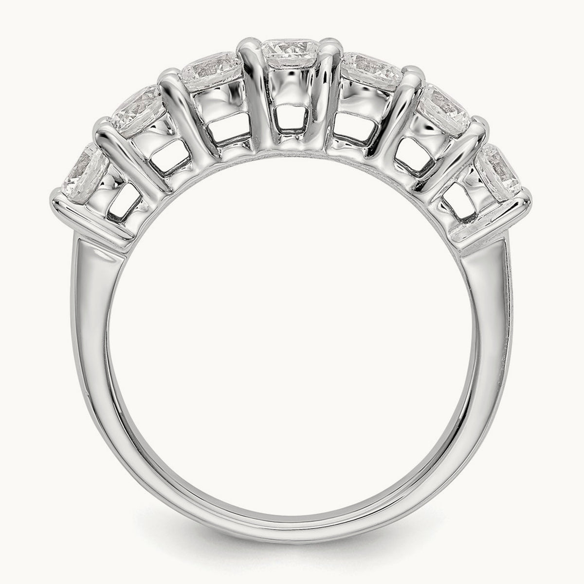 7-Stone Diamond Band, 14K White Gold