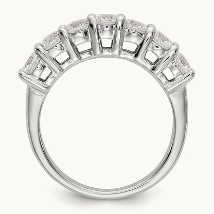 7-Stone Diamond Band, 14K White Gold