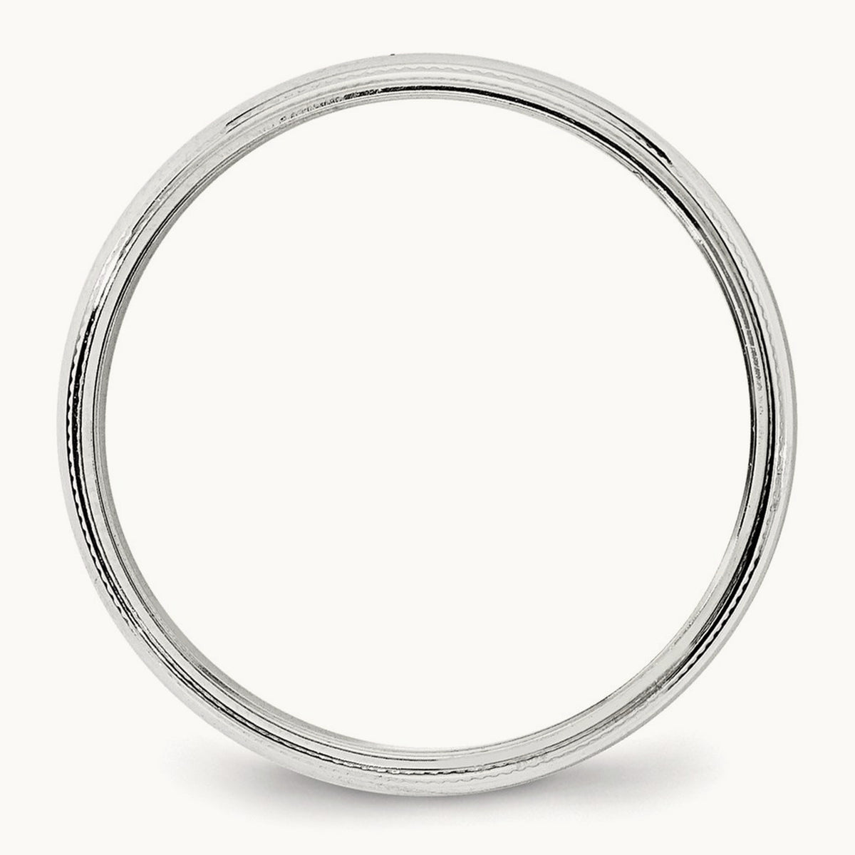 Milgrain Half Round Band, 4mm, 10K White Gold