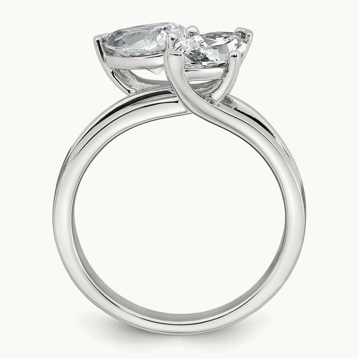 Marquise & Pear 2 Stone Engagement Ring, 2.00 ct tw Lab-Grown Diamond — 14K White Gold