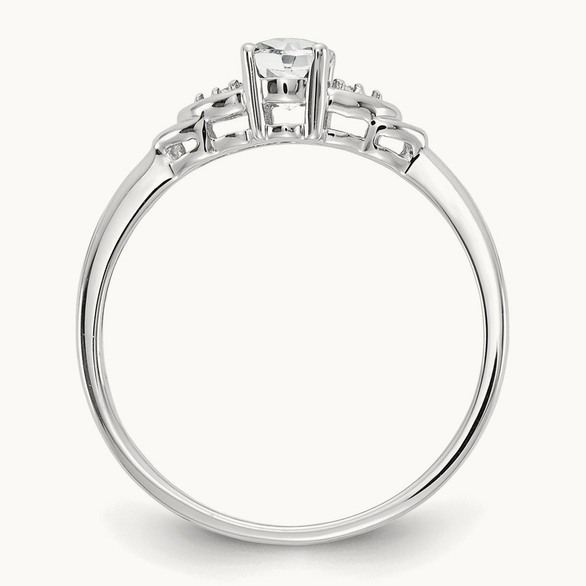 Topaz and Diamond Ring — 14K White Gold, 7