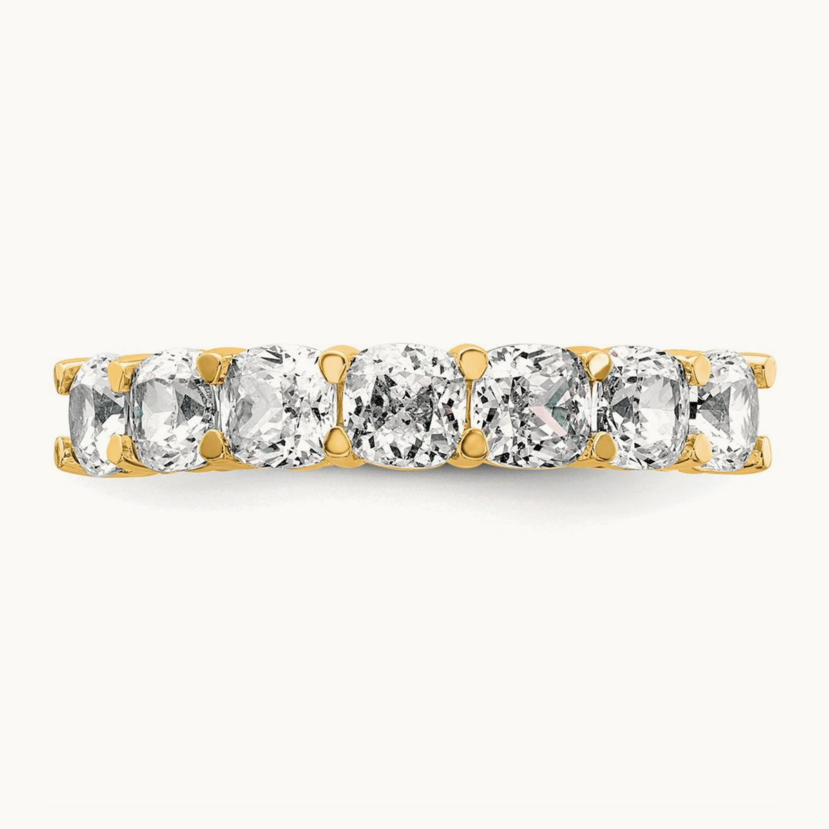 Cushion 7 Stone Band, 2.50 ct tw Lab-Grown Diamond — 14K Yellow Gold