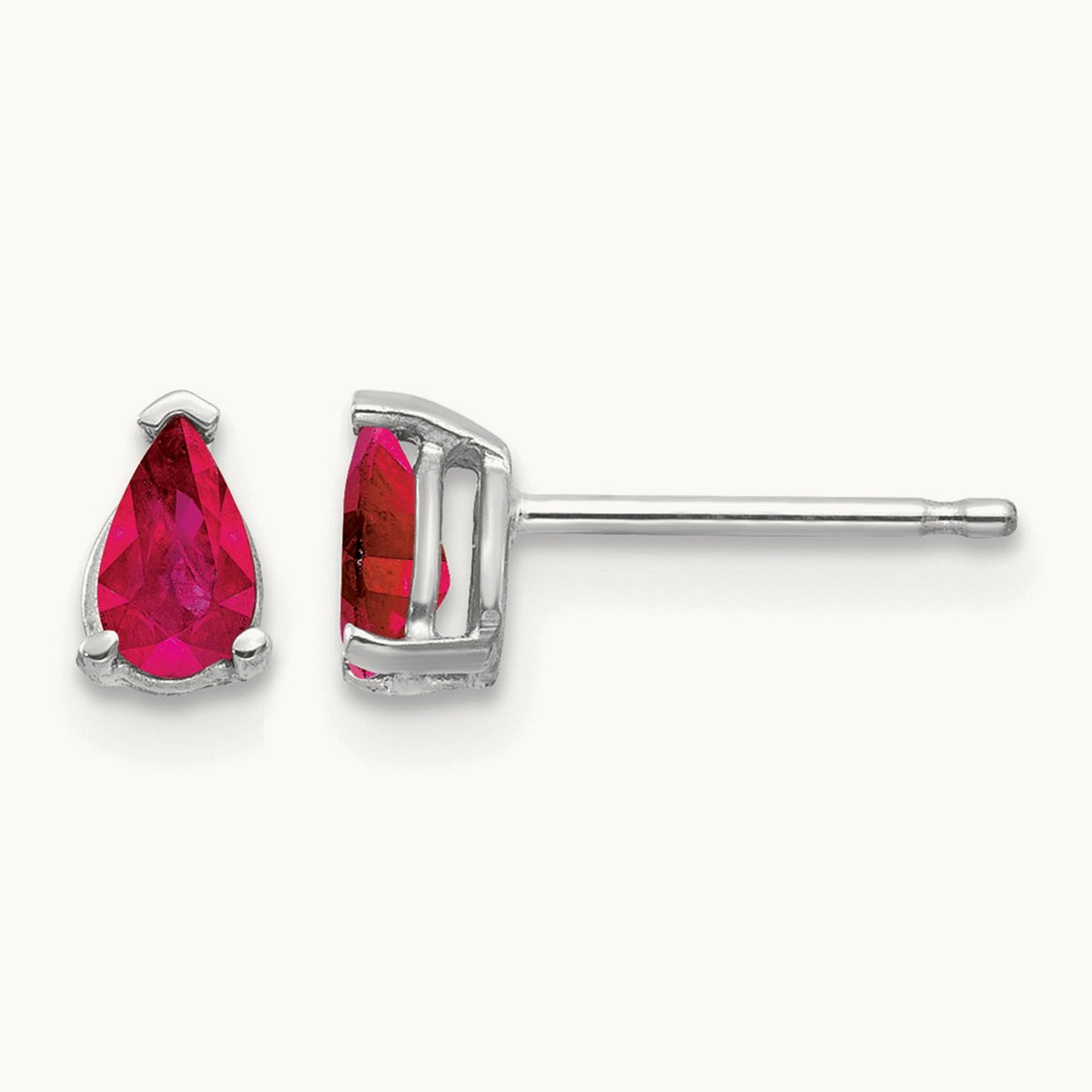 Ruby Ruby Earrings in 14K White Gold