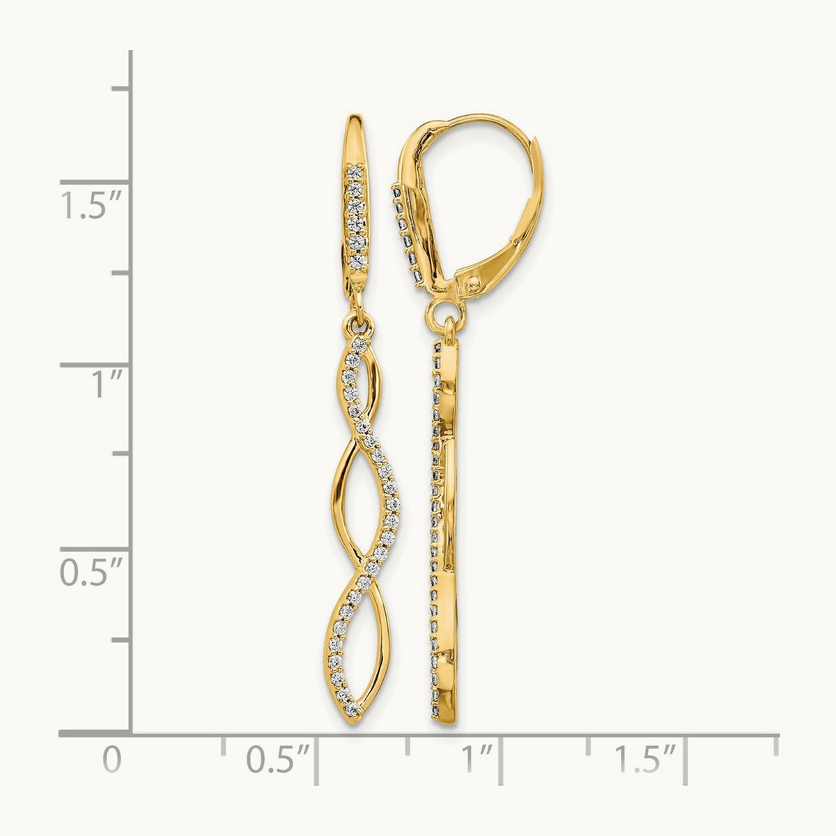 Diamond Leverback Earrings — photo set