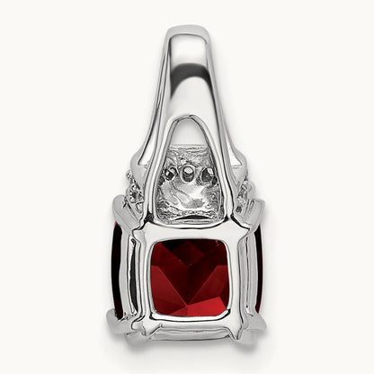 Cushion Garnet and Diamond Pendant — photo set