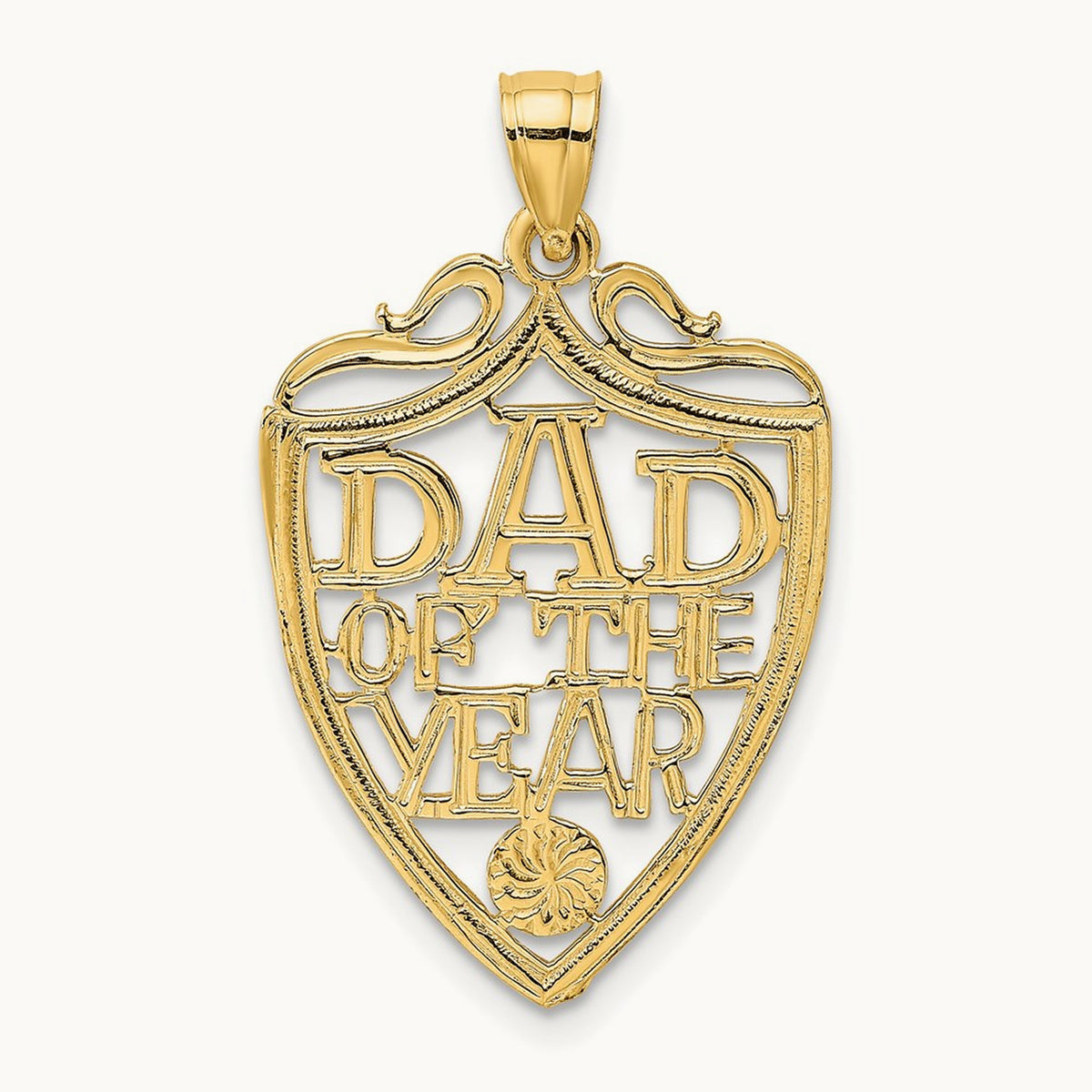 DAD OF THE YEAR PLAQUE Charm, 14K