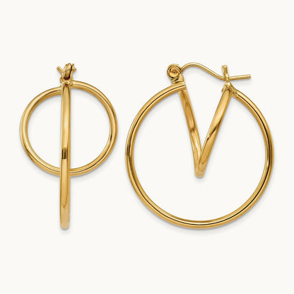 Fashion Circle Hoop Earrings, 14K