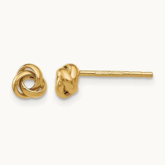 Polished Knot Post Earrings, 14K