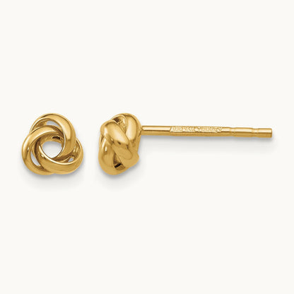 Polished Knot Post Earrings, 14K
