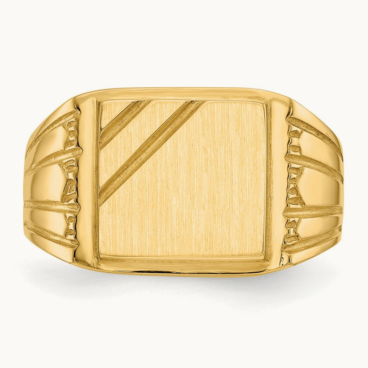 Open Back Mens Signet Ring — photo set