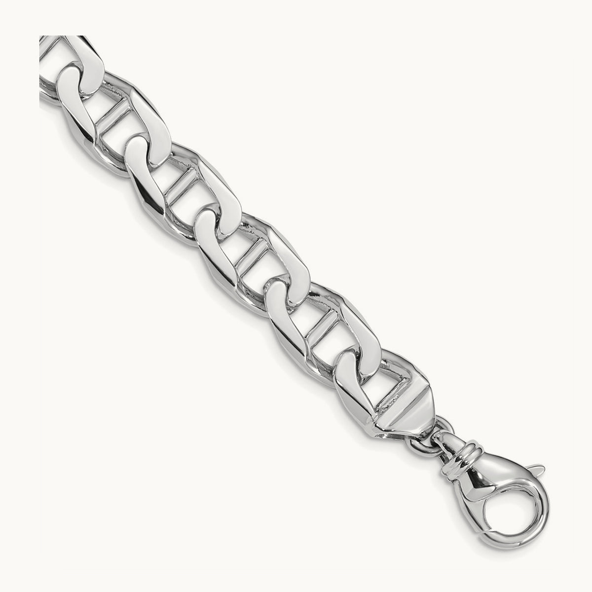 Hand-polished Anchor Link Bracelet — 14K White Gold, 10.3mm