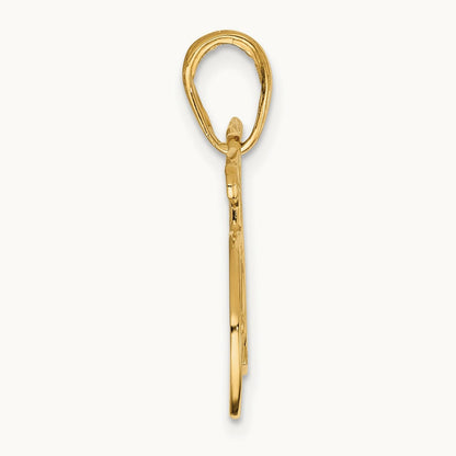 Polished Bicycle Charm — 14K Yellow Gold