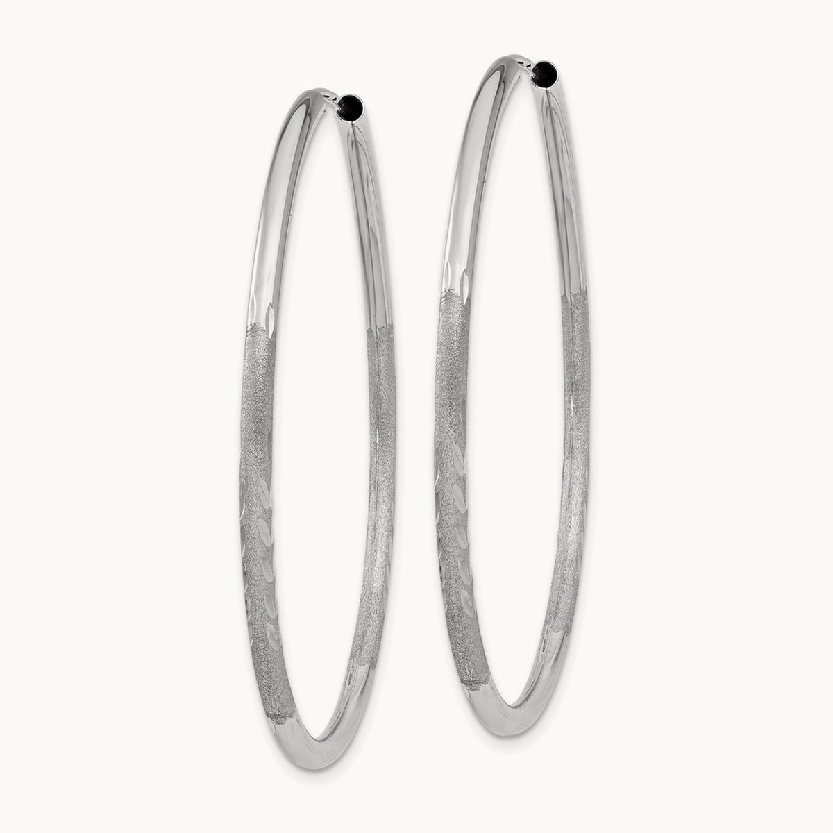 Diamond-cut Endless Hoop Earrings — 40mm, 2mm