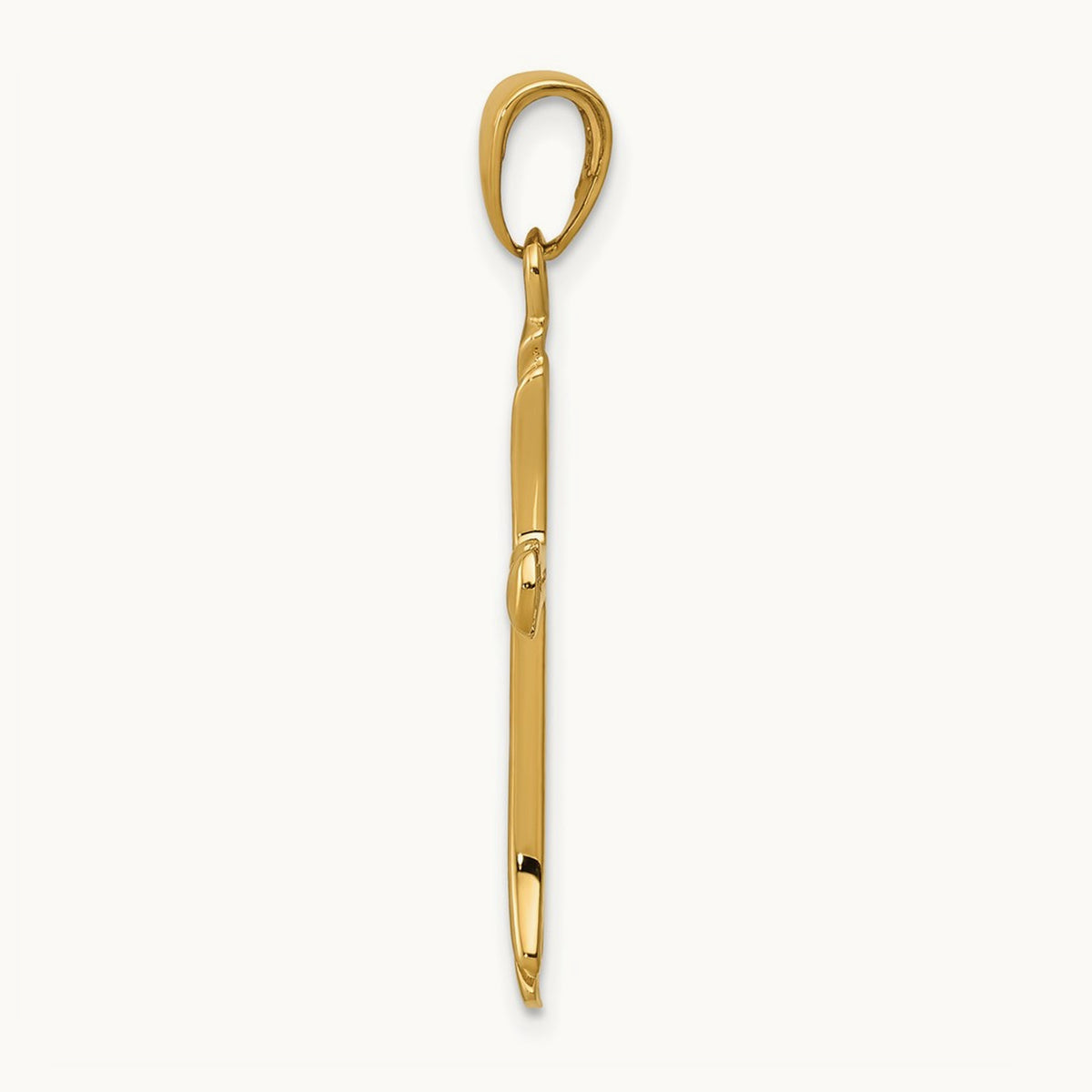 Cross with Triangle Tips Pendant, 14K