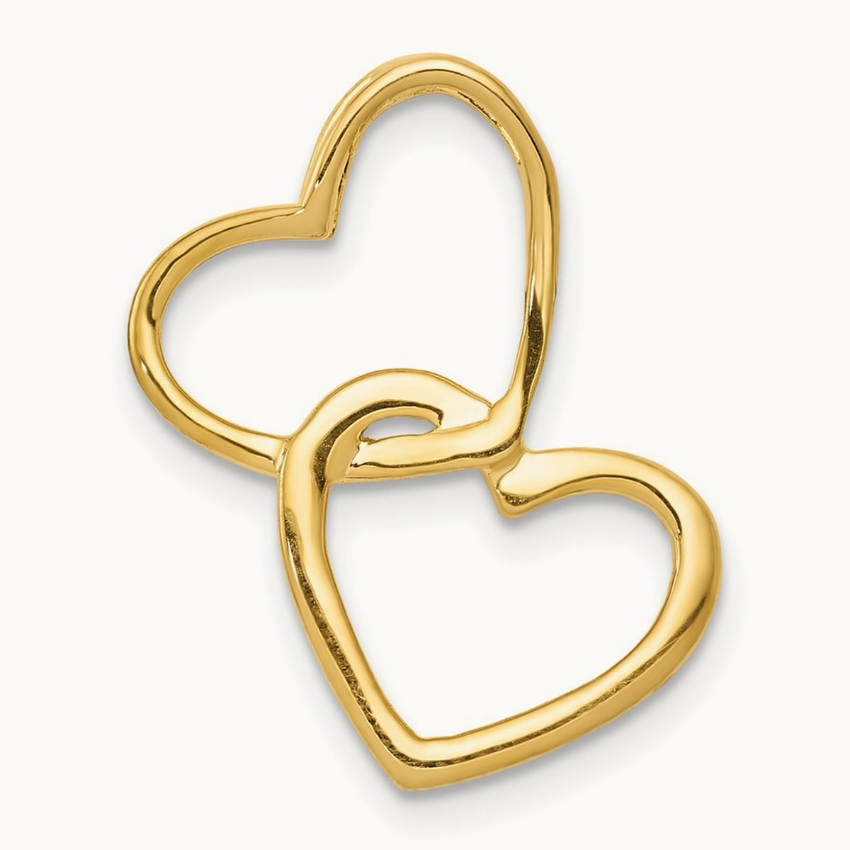 1/10ct. Diamond Double Heart Chain Slide, 14K Two-tone