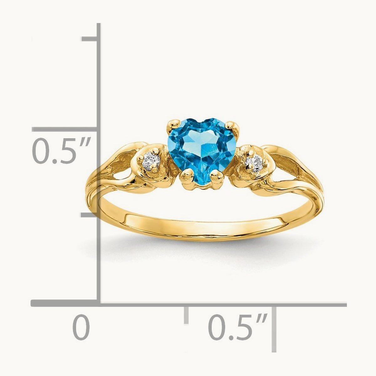 Heart Blue Topaz A Diamond ring — photo set