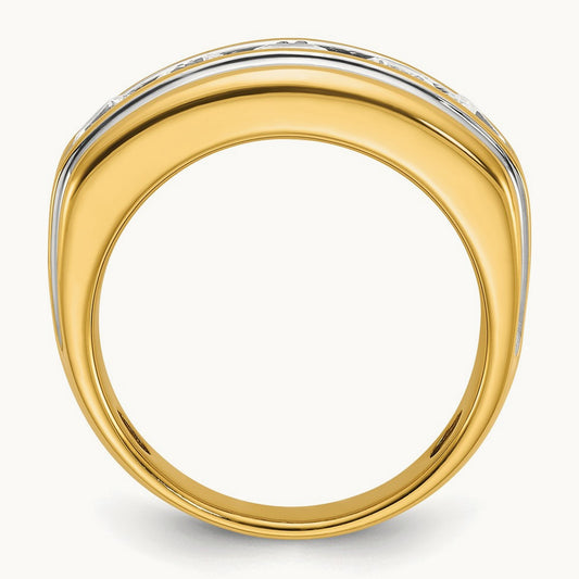 With White RH Men's Ring, 3.00 ct tw Lab-Grown Diamond