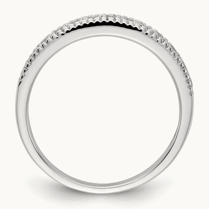 Diamond Beaded Edge Band, 14K White Gold