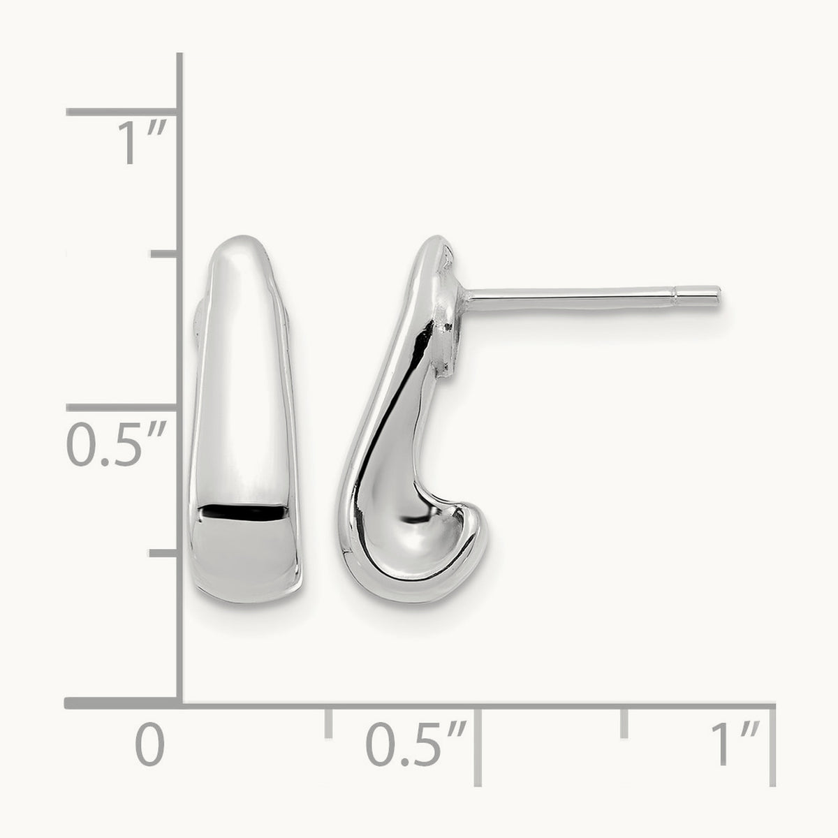 Polished Post Earrings — Leslie's — 14K White Gold