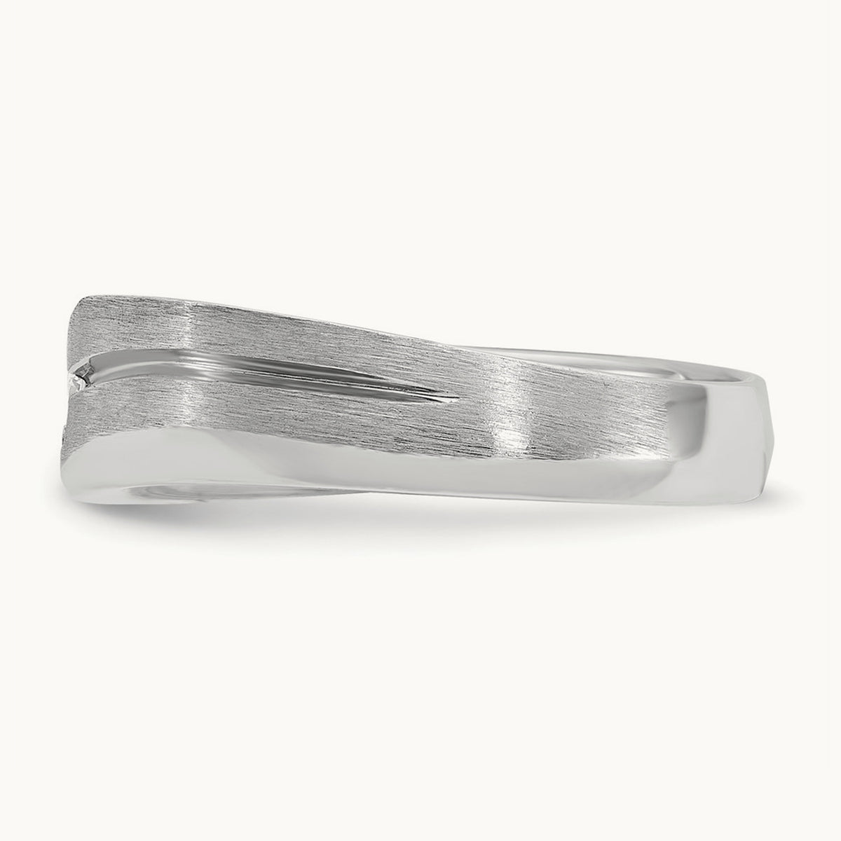 IBGoodman Men's Polished/Satin Diamond Complete Ring, 14K White Gold