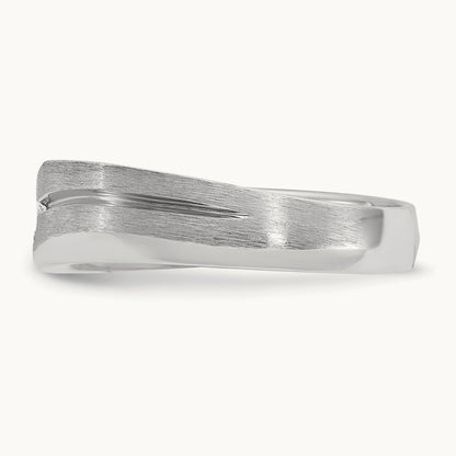 IBGoodman Men's Polished/Satin Diamond Complete Ring, 14K White Gold